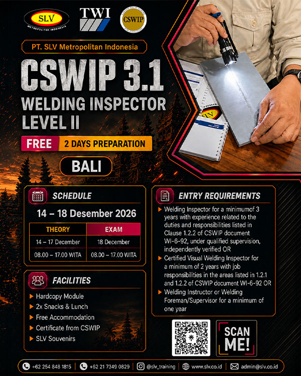 CWSIP 3.1 Welding Inspector Level II – Bali