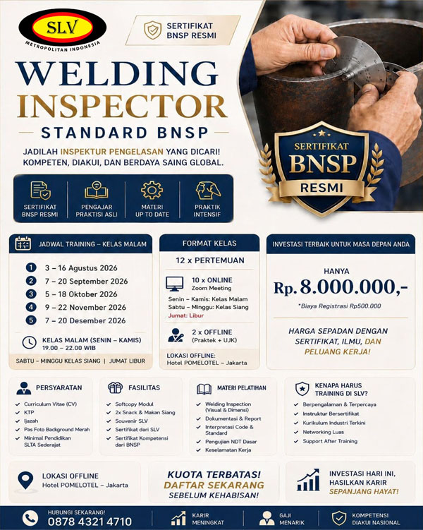 Welding Inspector Standard BNSP – Jakarta