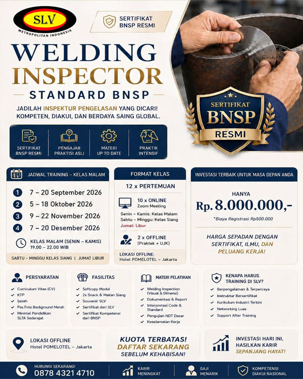 Welding Inspector Standard BNSP – Jakarta